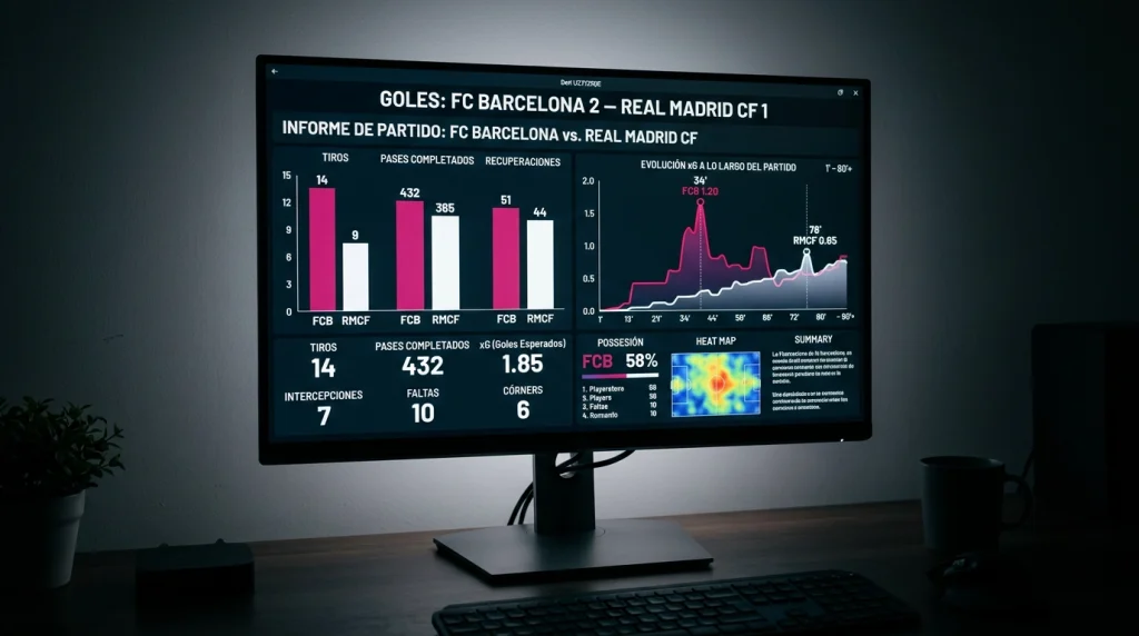 Pantalla con gráficos de datos estadísticos de fútbol japonés sobre fondo oscuro